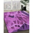 thumbnail image 3 of Ahgly Company Machine Washable Indoor Round Transitional Medium Violet Red Pink Area Rugs, 3' Round, 3 of 7