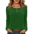 thumbnail image 1 of Camisas de Manga Corta para las Mujeres Casual Color Sólido Blusas Plisadas, Moda Cuello Redondo Tops de Verano para la Fiesta, 1 of 8