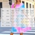 thumbnail image 3 of Lopecy-Sta Dresses for Women Short Sleeve Round Neck Tie Dye Print A Line Midi Dress Casual Summer Beach Vacation Dress, 3 of 6