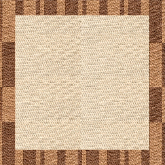 Ahgly Company Indoor Square Patterned Golden Blonde Gold Area Rugs, 5' Square