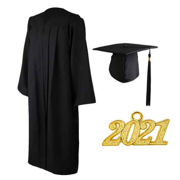 Mobutofu Black Graduation Gown and Tassel Set for Ceremonial Use 1 Set