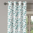 thumbnail image 2 of Ambesonne Fish Grommet Curtain, Watercolor Marine Animal, 50" x 108", Teal, 2 of 6