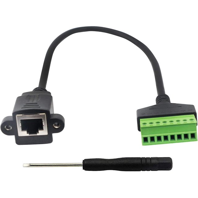 Terminal de tornillo Rj45, macho rj45 a conector de terminal de tornillo de 8 pines, conector de terminal tipo tornillo de perno rj45 8p8c a 8 pines para Cat5/6/7 Ethernet Exte ShuxiuWang 8390614211261
