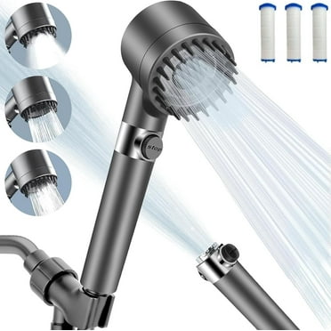 Sgokeen Shower Head,Filtered High Pressure Shower Head with Three Filter Elements,4 Modes,Gray