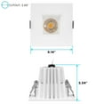 thumbnail image 3 of Luxrite 2" Square LED Recessed Light with J-Box, 3 Color Option 3000K/4000K/5000K Dimmable 8W, 600LM Damp Rated 4 Pack, 3 of 7