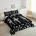 thumbnail image 3 of jejeloiu Ballet Girls Full Size Comforter Sets,Glitter Diamond Print Bedding Comforter Set,Gray Black Bedding Sets For Child,Microfiber Bedroom Decor Reversible,3-Piece, 3 of 8