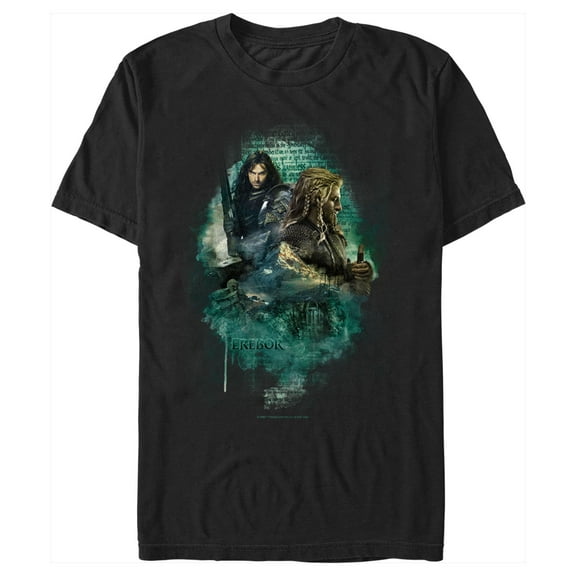 Men's The Hobbit: The Battle of the Five Armies Fili and Kili Erebor  Graphic Tee Black Large