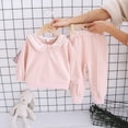 thumbnail image 5 of NIEWTR Kids Sweatsuit Set Girls Infant Toddler Girl Long Sleeve Crewneck Top with Elastic Waist Pants Fall Winter Daily Wear Comfy Sleep Set Soft for 0-6Y(A-Pink,18-24 Months), 5 of 7