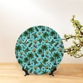 thumbnail image 6 of Balery Pineapple Sea Turtle Print Bone China Decorative Plate Ceramic Dinner Plates Art Crafts with Display Stand-7in, 6 of 6