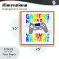 thumbnail image 4 of Stupell Industries Eclectic Rainbow Gamers Never Quit Gold Floating Frame Canvas Art, 25 x 25, by Kim Allen, 4 of 8