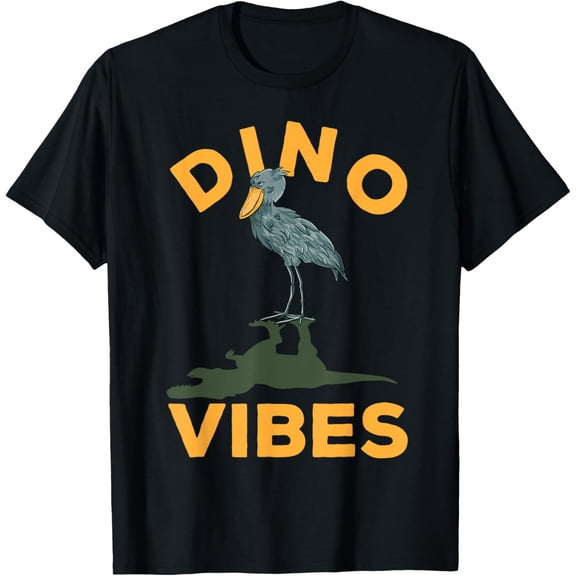 Shoebill Stork Bird Dino Vibes Funny Shoebill T-ShirtMen and women, White Black T-shirt, size: Extra large S-1848XL