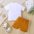thumbnail image 5 of Otqutp Toddler Clothing Sets for Beach 2PCS Baby Boy Summer Letter Print Short Sleeve T Shirt Solid Drawstring Shorts Pants Outfit, 5 of 6