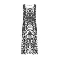 thumbnail image 5 of LOVZFMLL Robes Sans Manches pour Femmes et Col Rond en Lin Imprimé Longue Robe avec Poche, 5 of 5