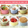 thumbnail image 4 of 4Pcs Ceramic Ramekins with Bamboo Tray 4 oz Oven Safe Small Baking Bowls Set Small Souffle Dishes, 4 of 8