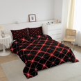 thumbnail image 3 of Erosebridal Geometric Abstract Comforter Sets Queen Size, Neon Red Comforters & Duvets, Modern Minimalst Decor , Breathable 3pcs, 3 of 8