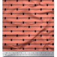 thumbnail image 1 of Soimoi Orange Rayon Fabric Stripe & Beetles Insects Print Fabric by the Yard 56 Inch Wide, 1 of 1