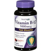 Natrol Vitamin B-12 Fast Dissolve Mixed Berry Supplement 5000mcg, 45ct