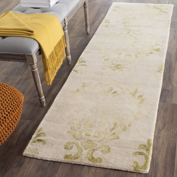 Safavieh Dip Dye Cadence Damask Wool Runner Rug, Beige/Green, 2'3" x 8'