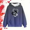 thumbnail image 4 of WQNVRNR Kids Valentine's Day Hoodie- Heart Fleece-Lined Casual Long Sleeve Sweatshirt with Pocket Navy Size 6, 4 of 6