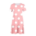 thumbnail image 6 of DeHolifer Womens T-Shirt Dress with Pockets Summer Scoop Neck Ruffle Dress Casual Soft Print Graphic Short Sleeve Sundress Pink L, 6 of 6