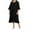 a-Black, variant on QHFBli Women's Chiffon Dresses 3/4 Bell Sleeve Crewneck Tiered Layered Flowy Dress Party Wedding Outfits