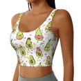 thumbnail image 2 of Rateoe Avocado Playing Music Print Womens' Sports Bras Scoop Neck Sports Vest- Padded U Back Seamless High Impact Support, 2 of 7