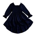 thumbnail image 3 of OJSFQUFP Girls' Spring Summer and Fall Dress: Square Neck Flared Sleeves Ruffled Hem Dress, 3 of 6
