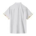 thumbnail image 4 of Hogleaql Men's Short Sleeve Button Down Shirt Casual Cuban Guayabera Shirt Summer Beach Vacation Shirts White M, 4 of 5