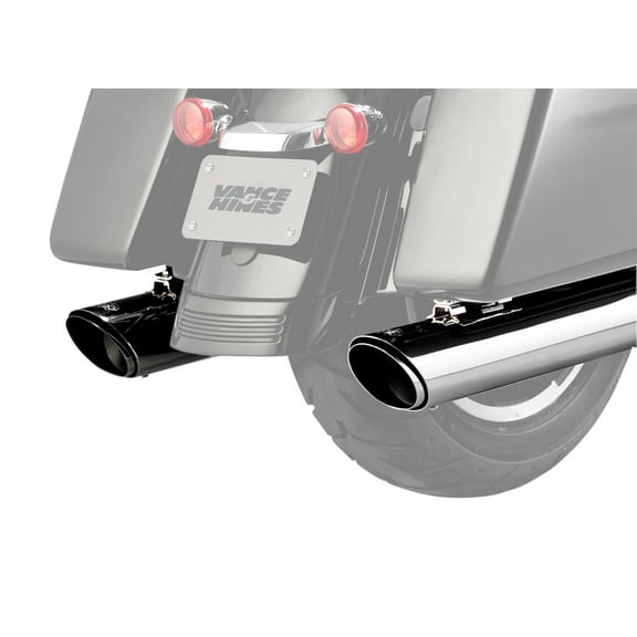 Vance & Hines Twin Slash 4" Round Chrome Slip-On Mufflers (16672)