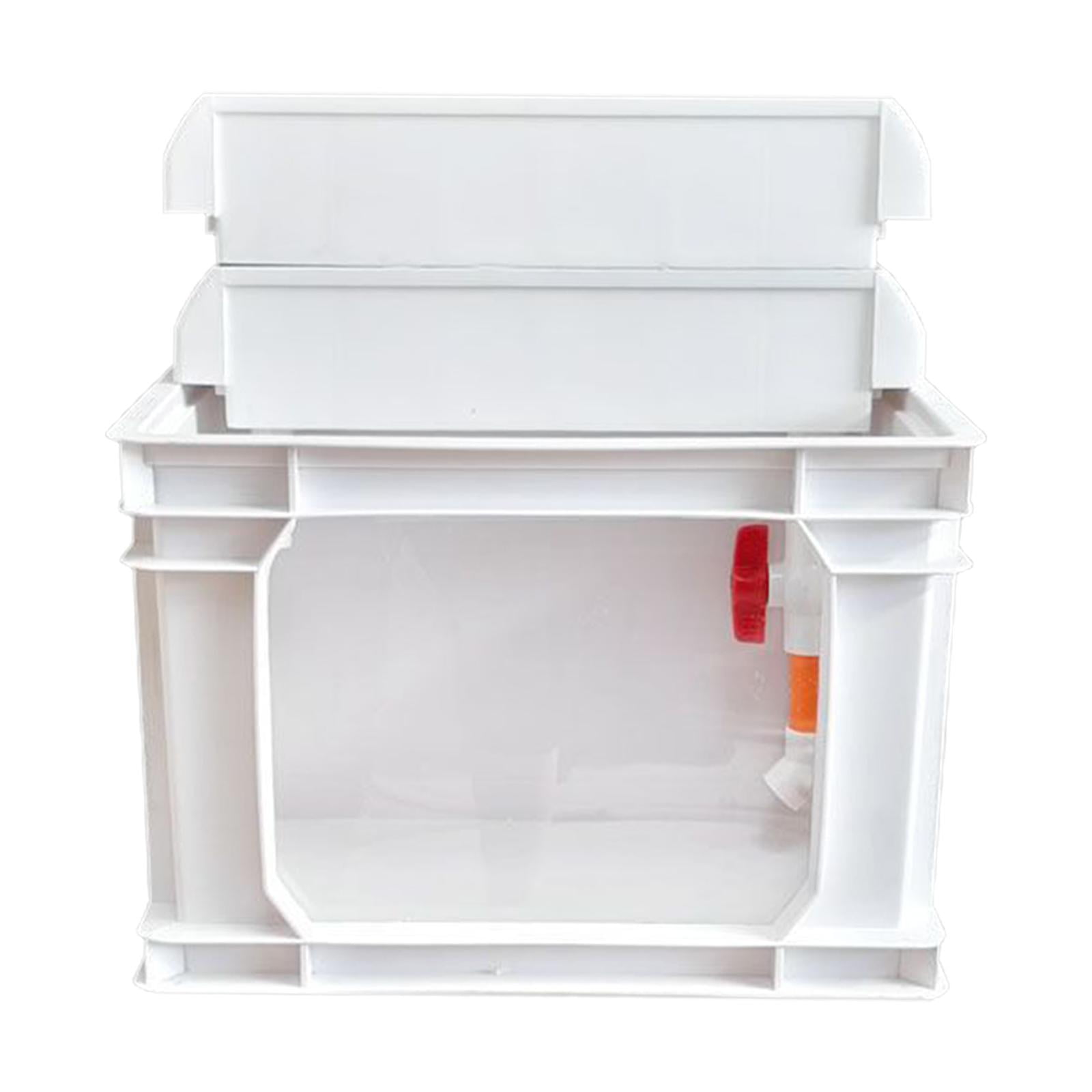 TOOYFUL Turtle Tank Turtle Habitat,Lightweight,Convenient, Sturdy Reptile Terrarium Reptile Habitat Container for Turtle Small Pets white m