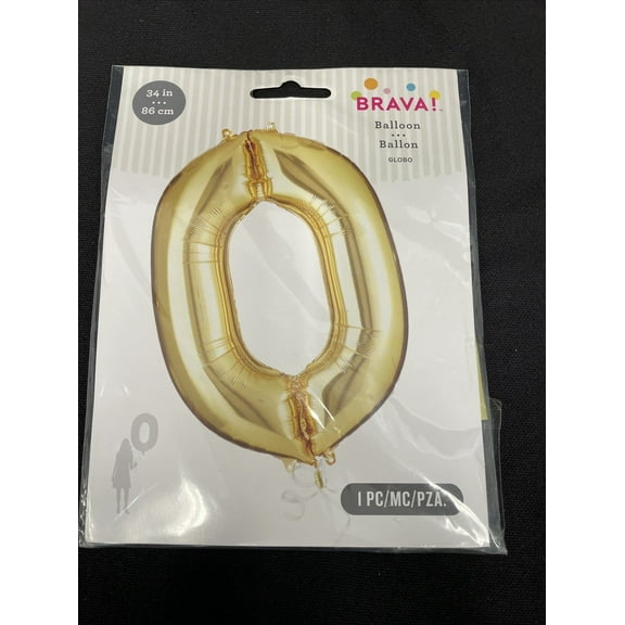 BRAVA 34 in. Gold Letter O Foil Balloon