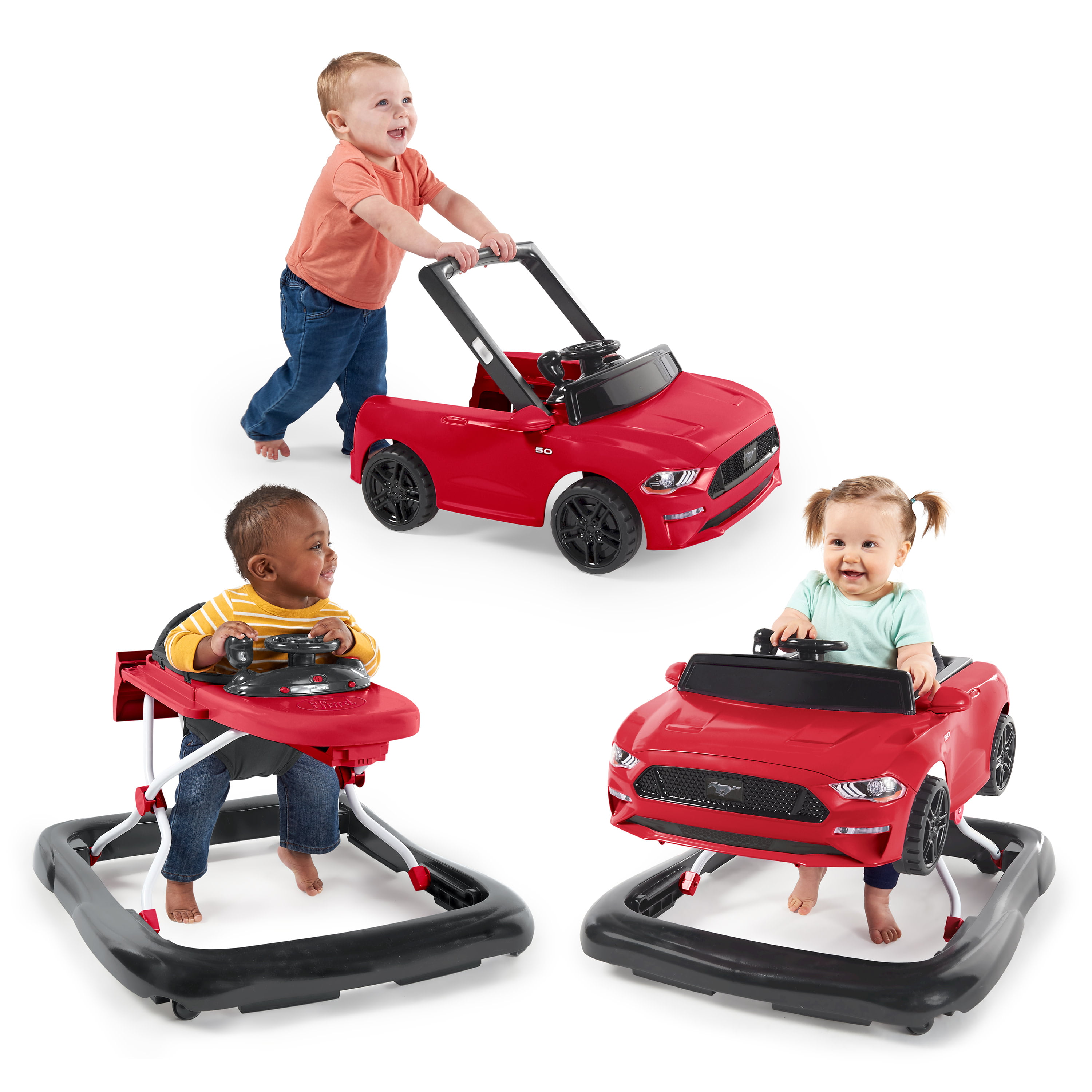 baby walker red car