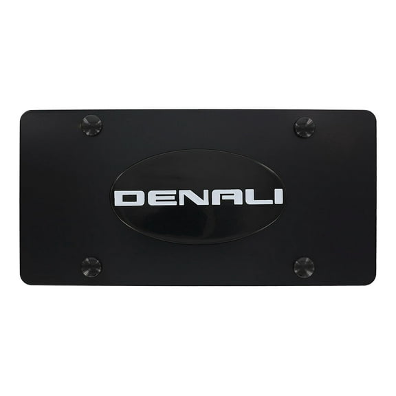 GMC Denali Wordmark Black Finish Decorative Vanity License Plate Cover