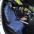 thumbnail image 2 of Ozark Trail 1 Piece Car Seat Towel Cover with Storage Bag, Non-Slip, Washable Seat Protector for Gym, Beach, Outdoor, Pet Travel Car Seat Protector, Blue Sunburst Print, 2 of 11