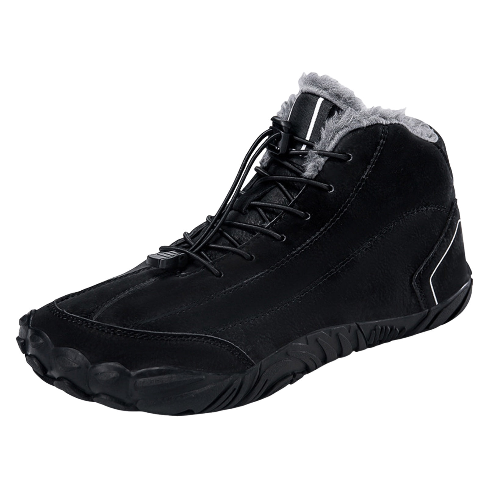 Modisza Mens Womens Barefoot Snow Boots Minimalist Zero Drop Winter Shoes Fleece Lined Ankle Sneakers for Hiking Walking Outdoor