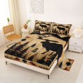 thumbnail image 2 of Castle Fairy Vintage Mountain Elk King Sheets 4pcs,Rustic Vintage Cabin Bedding,Black Beige Rust,1 Fitted Sheet, 1 Flat Sheet and 2 Pillowcases, 2 of 6