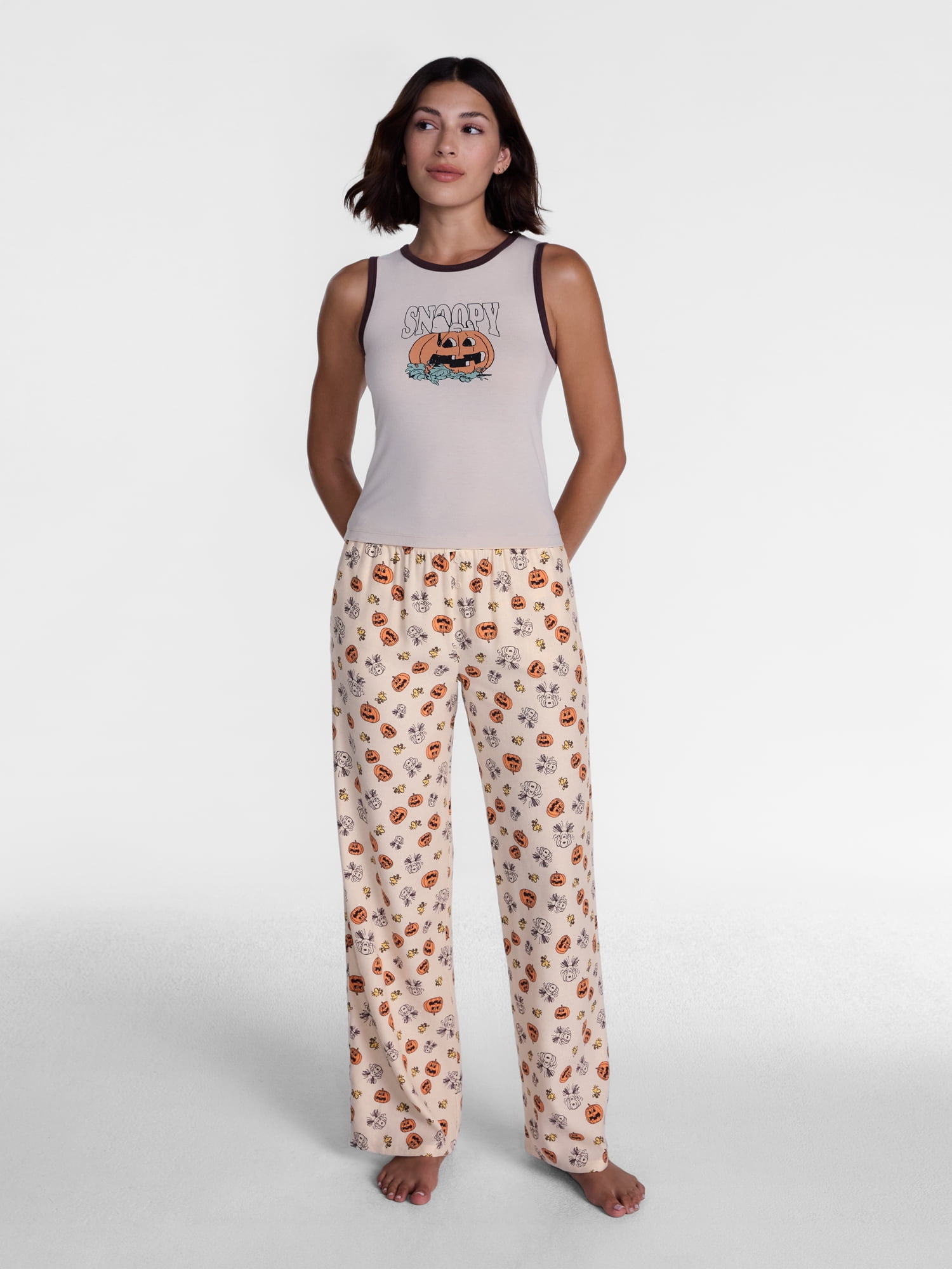 Peanuts Snoopy Women's and Women's Plus Pumpkin Sleep Pants, Sizes XS-2X