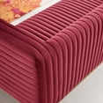 thumbnail image 4 of Tufted Sofa, Velvet, Red, Modern Contemporary Urban Design, Living Lounge Room Hotel Lobby Hospitality, 4 of 9