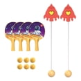 thumbnail image 3 of Entrenador de tenis de mesa colgante, dispositivo de autoentrenamiento, juguetes interactivos con 4 raquetas y 8 pelotas, juego para niños, actividad, 3 of 8