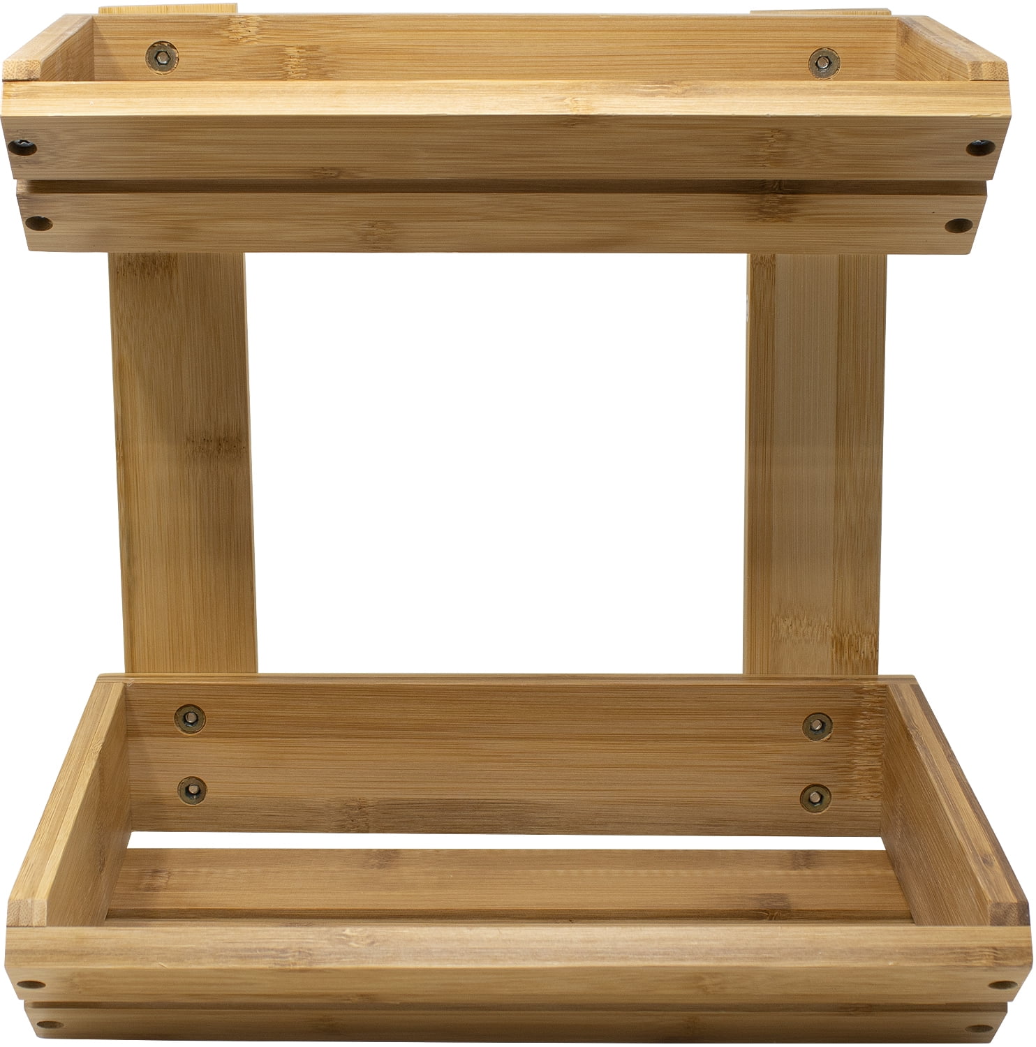 Sorbus Bamboo Fruit Vegetable Basket Kitchen Counter Stand 2 Tier Rack, Home Storage Tiered Bowl Display Tray Holder for Bread, Fruit, Vegetables & Snacks