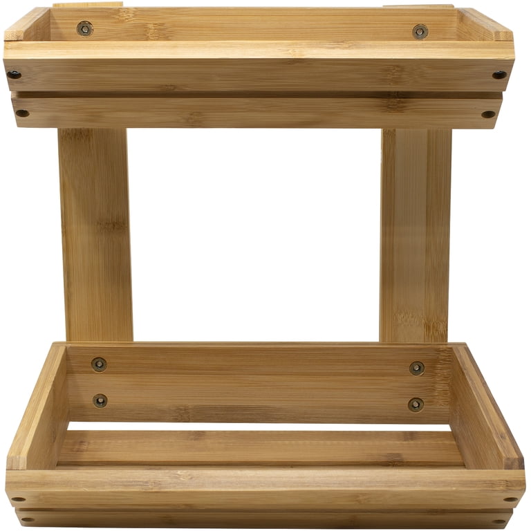 ROYALHOUSE Bamboo Fruit Basket - Stackable Kitchen Countertop Storage Bowl (Pack Of 2)