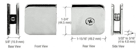 CRL UC79PN Polished Nickel Oversized Fixed Panel U-Clamp