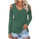 thumbnail image 1 of Camiseta suelta con cuello en V y manga larga con hombros descubiertos para mujer Fridja bvmnju4720, 1 of 8