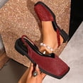 thumbnail image 2 of KIJBLAE Women's Fashion Pointed Toe Closed Toe Flats, Small Luxury Design Block Heel Trendy Casual Shoes Wine 41, 2 of 9