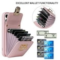 thumbnail image 2 of Dteck Crossbody Wallet Case for iPhone 15 Pro, PU Leather Purse Case with Card Holder, Flip Cover with Metal Lock Buckle Lanyard for Women Men, Pink, 2 of 7