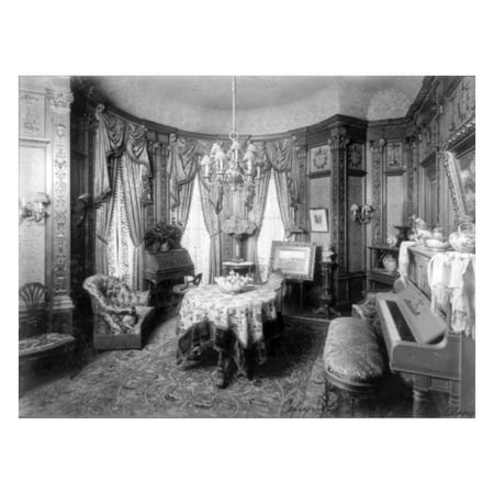 

Photo: Room 210 July 24 1902 piano curtains chandelier tables chairs