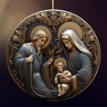 thumbnail image 2 of Gcvizuso Christmas Wreath, Christmas Wreaths for Front Door, Christmas Birth Sublimation Religious Decoration Wreath Hanging Christmas Tree Hanging, 2 of 8