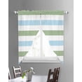 thumbnail image 3 of Sage Green Blue Striped Swag Valances for Windows, Farmhouse Sage Green Stripes Rod Pocket Sheer Valances for Large Windows, Swag Toppers Light Filtering for Kitchen Living Room 2 Panels 36''x63'', 3 of 6