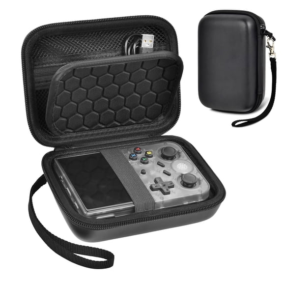 MUNDIDO Travel Case Compatible with RG353V/ RG353VS/ R36S/ Game Boy Retro Handheld Game Console, Handheld Emulator Storage Holder Organizer, Android Game Console Carrying Bag (Box Only)