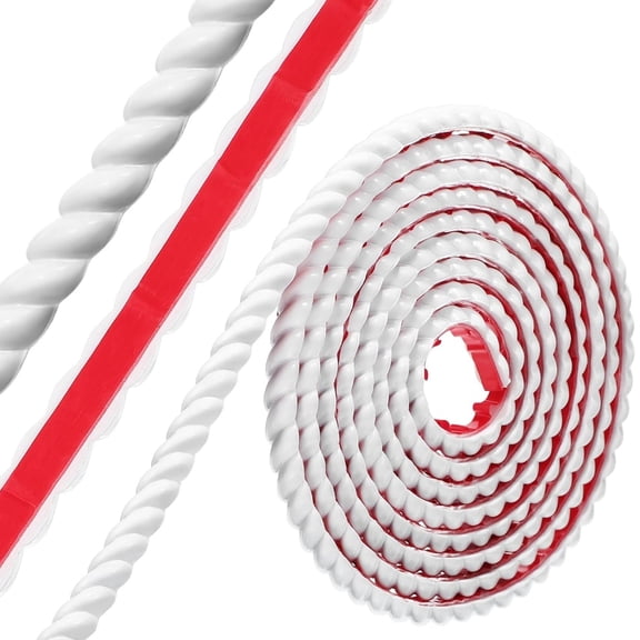 Topboutique Paintable Wall Molding Trim,Flexible Molding Trim,6.56 ft Wallpaper Border,Self-Adhesive Wall Molding,Flexible Strip,3D Wall Edge for Mirror Frame,Cabinet Home Decor,White